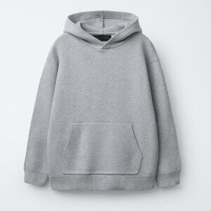 NWT KIDS SOFT KNIT HOODIE SWEATER- Heather grey size 6-7